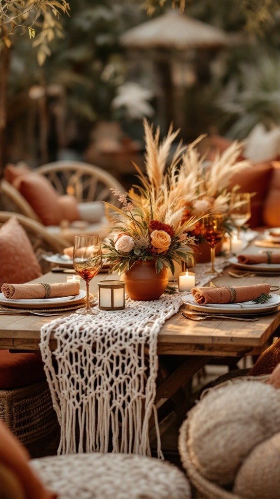 Boho Luxe with Macramé and Pampas Grass