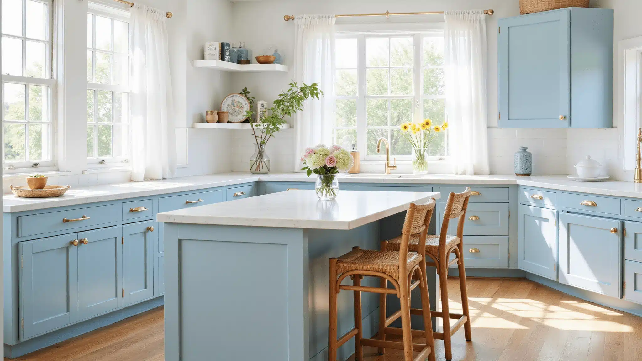 Powder Blue Kitchen Cabinets: Your Ultimate Styling Guide - Peachy ...